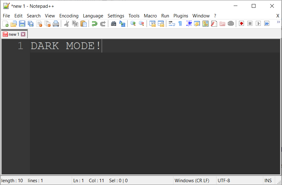 Enabling Notepad++ Dark Theme